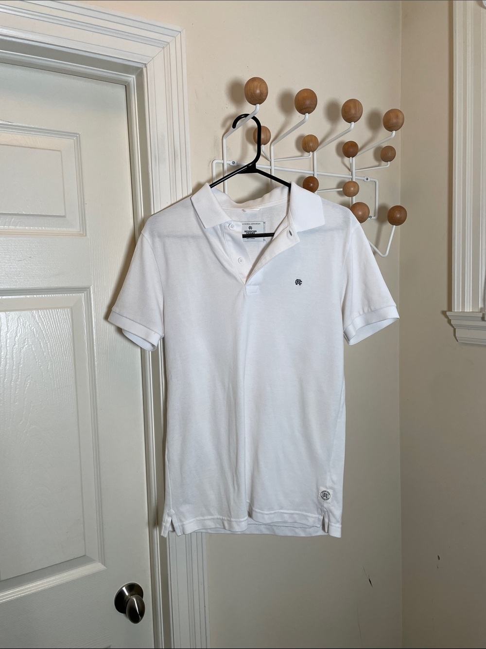 Reigning Champ Classic Short Sleeve Polo Shirt White XS